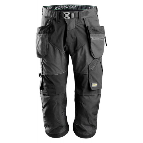 6905 Pantalones pirata de trabajo con bolsillos flotantes FlexiWork gris acero-negro talla 88