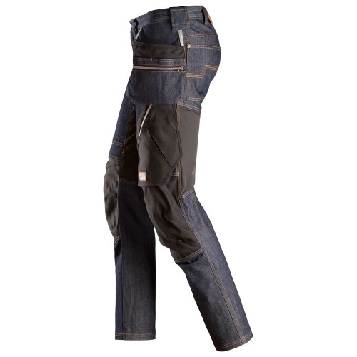 6955 Pantalones largos de trabajo FlexiWork en tejido vaquero con bolsillos flotantes