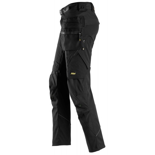 6972 Pantalones largos de trabajo FlexiWork con bolsillos flotantes desmontables negro