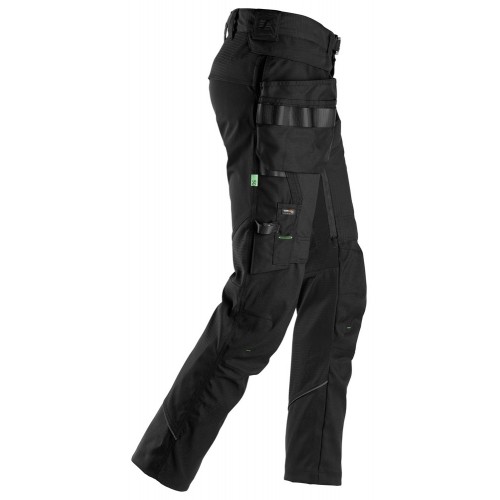 6972 Pantalones largos de trabajo FlexiWork con bolsillos flotantes desmontables negro