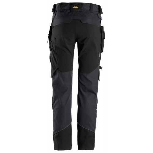 6972 Pantalones largos de trabajo FlexiWork con bolsillos flotantes desmontables gris acero-negro