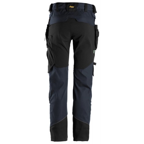6972 Pantalones largos de trabajo FlexiWork con bolsillos flotantes desmontables azul marino-negro