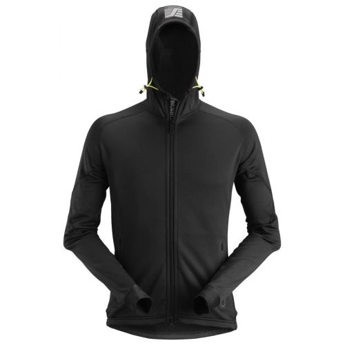 8002 Chaqueta con capucha de forro polar elástico Polartec® Power Stretch® 2.0 FlexiWork negro