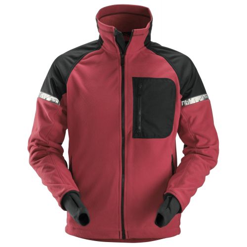 8005 Chaqueta cortavientos con forro polar AllroundWork rojo intenso/ negro