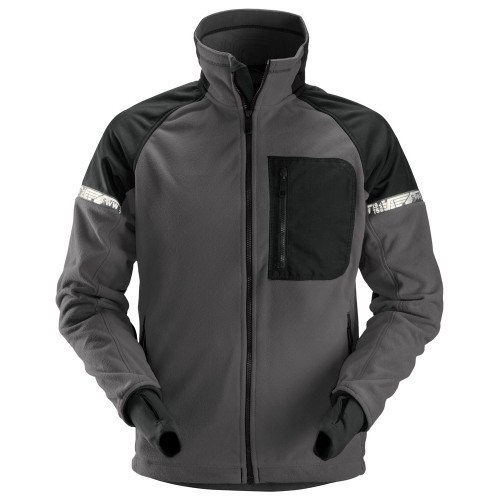 8005 Chaqueta cortavientos con forro polar AllroundWork gris acero/ negro