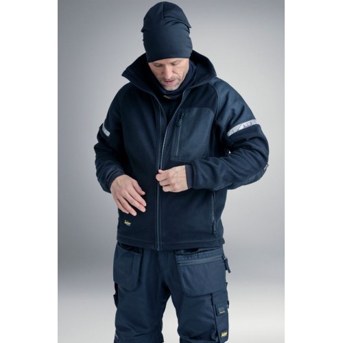 8005 Chaqueta polar cortavientos AllroundWork azul marino/ negro