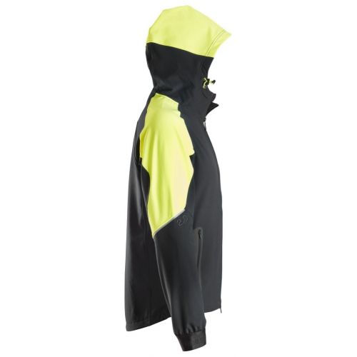 8025 Sudadera fluorescente con capucha y cremallera completa FlexiWork negro/ amarillo