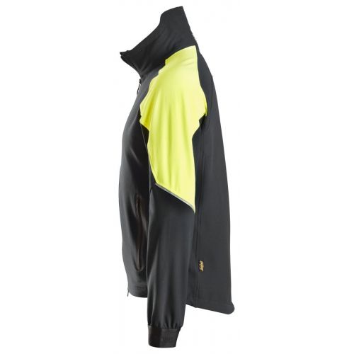 8028 Sudadera fluorescente con cremallera completa FlexiWork negro/ amarillo