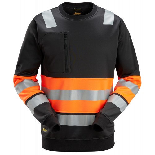 8031 Sudadera de alta visibilidad clase 1 negro-naranja talla M