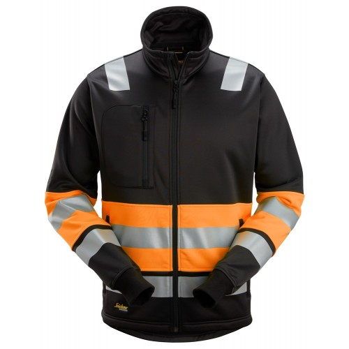 8034 Chaqueta con cremallera completa de alta visibilidad clase 1 negro-naranja talla XXL