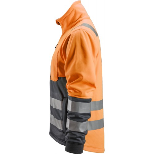 8035 Chaqueta con cremallera completa de alta visibilidad clase 2 naranja-gris acero