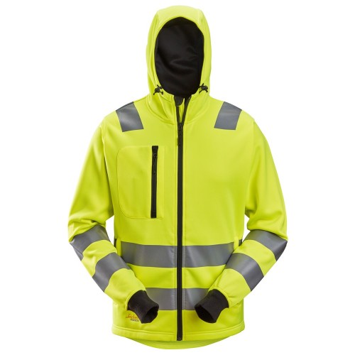 8039 Sudadera con capucha y cremallera completa de alta visibilidad clase 2/3 amarillo talla XS