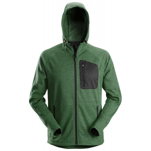 8041 Sudadera con capucha y forro polar Flexiwork verde forestal-negro