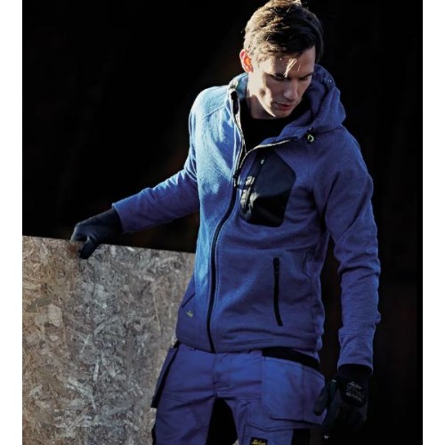 8041 Sudadera con capucha y forro polar Flexiwork azul verdadero-negro
