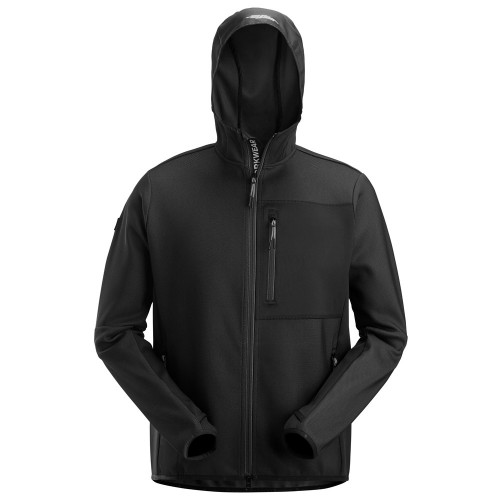 8044 Sudadera con capucha capa intermedia y cremallera completa Flexiwork negro talla 3XL