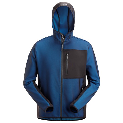 8044 Sudadera con capucha capa intermedia y cremallera completa Flexiwork azul verdadero-negro talla XS