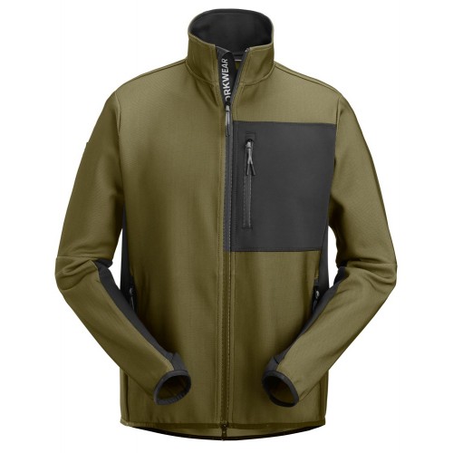 8045 Chaqueta capa intermedia con cremallera completa Flexiwork verde khaki-negro talla L