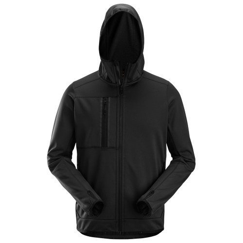 8058 Chaqueta con forro polar, capucha y cremallera completa AllroundWork negro talla XXL