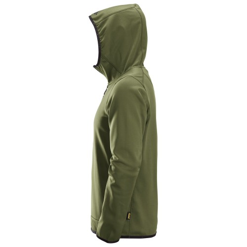 8058 Sudadera con capucha y cremallera completa AllroundWork verde kaki