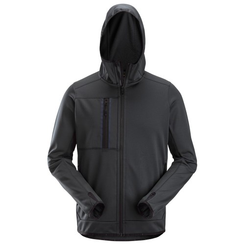 8058 Chaqueta con forro polar, capucha y cremallera completa AllroundWork gris acero talla XS