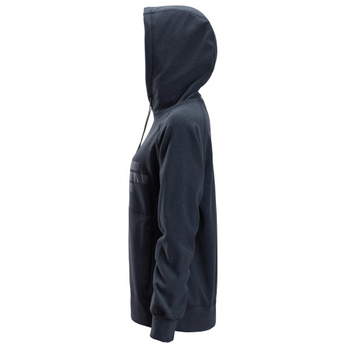 8070 Sudadera mujer AllroundWork Polartec® con capucha de rizo color azul marino jaspeado