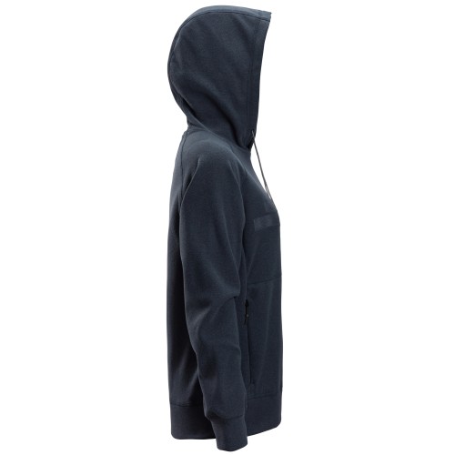 8070 Sudadera mujer AllroundWork Polartec® con capucha de rizo color azul marino jaspeado
