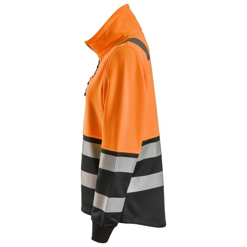 8073 Chaqueta con cremallera completa de alta visibilidad clase 2 para mujer naranja-negro