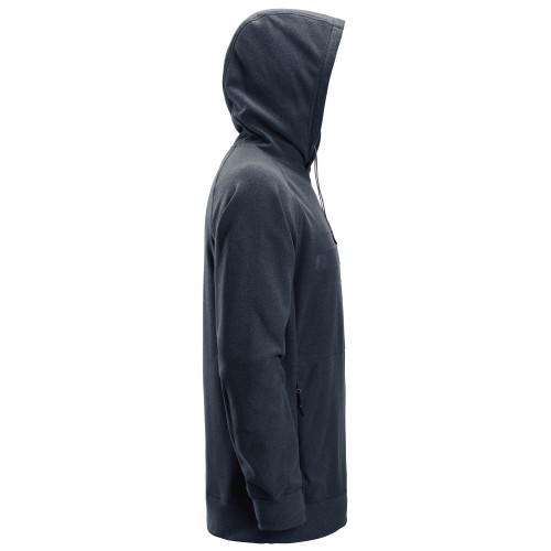 8075 Sudadera AllroundWork Polartec® con capucha de rizo color azul marino jaspeado