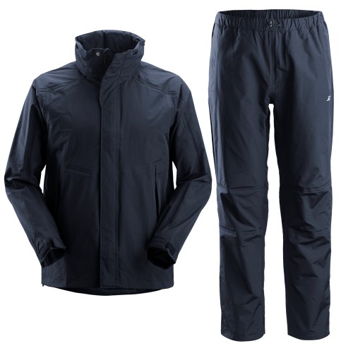 8378 Chubasquero y pantalones lijeros con diseño fácil de poner azul marino talla S