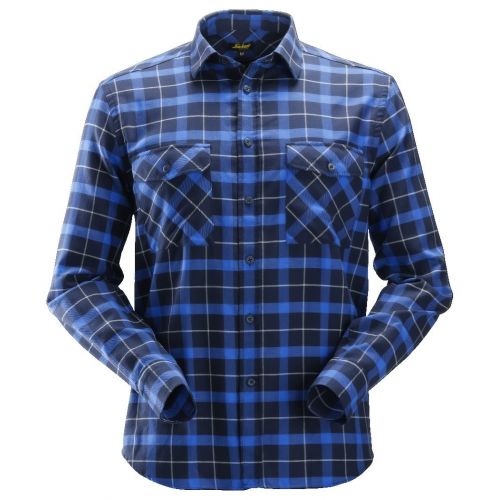 Camisa manga larga franela de cuadros AllroundWork azul marino-azul talla XXL