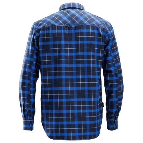 8516 Camisa de manga larga de franela de cuadros AllroundWork azul marino/ azul