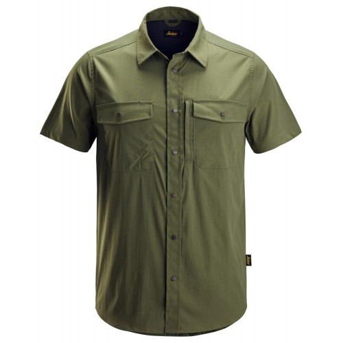 8520 Camisa de manga corta absorbente LiteWork verde khaki