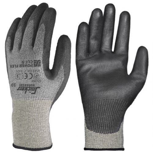 9326 Guantes Power Flex Cut 5 gris-negro talla 9