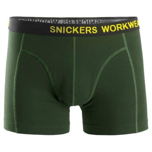 9436 Pack de 2 calzoncillos elásticos Negro/Verde Bosque