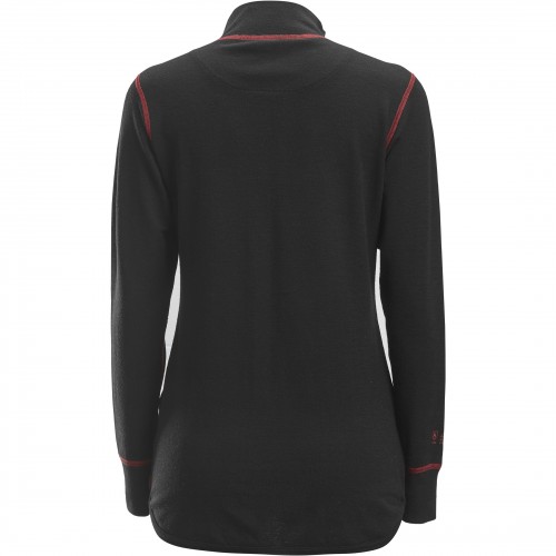 9476 Camiseta de manga larga de lana con media cremallera para mujer ProtecWork negro