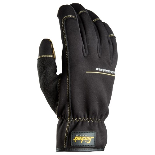 9562 Par de guantes de trabajo resistentes al agua y flexibles Weather Flex Dry negro