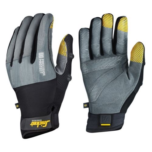9574 Par de guantes Precision Protect Negro / Gris