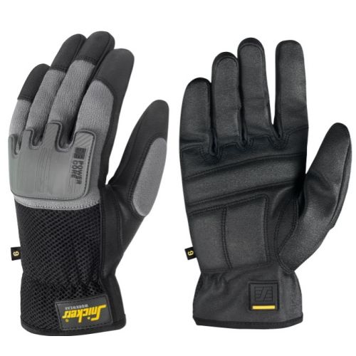 9585 Par de guantes Power Core negro y gris roca