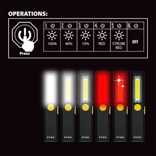 Linterna LED recargable de 3W extrafina de aluminio STEALTH