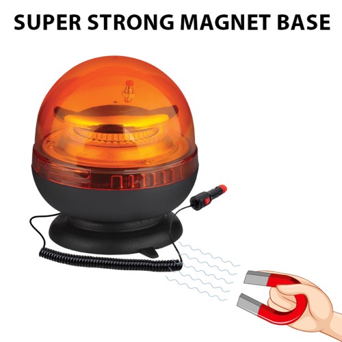 Baliza giratoria 12/24 V con base magnética y conector mechero, 20 W