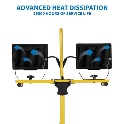 Focos LED sobre trípode y cable de 3 m PADLIGHT (2 x 100W, 11.000 lm)