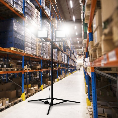 Focos LED sobre trípode y cable de 3m, IP65 MINOS (2 x 100W, 17.000 lm)