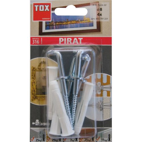 Taco de pared con gancho Pirat Bill-XL
