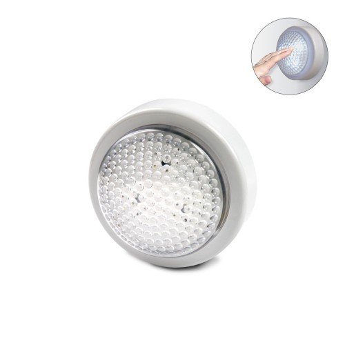 Lámpara LED de un toque redonda blanca PUSHLIGHT
