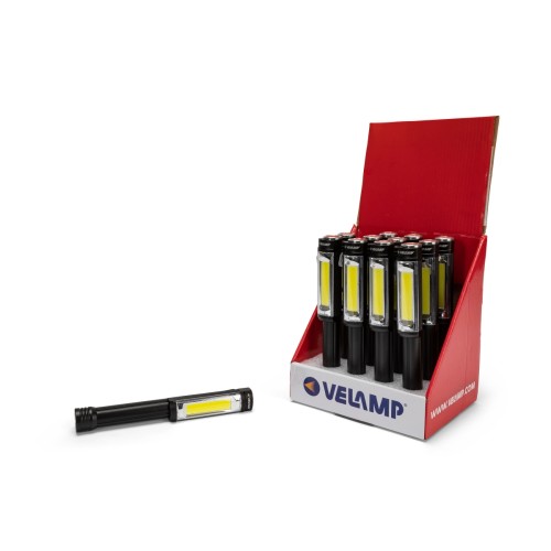 Linterna de aluminio COB 3W + flash rojo con imán iper potente BIG DADDY