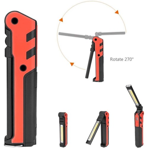 Linterna de taller 2 en 1 batería recargable LED 5W, 350lm giratoria KUBRIK