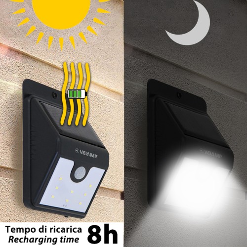 Aplique solar de pared de 200 lúmenes con detector de movimiento DORY