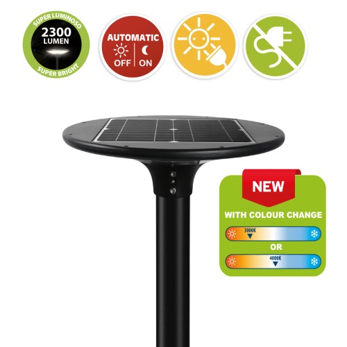 Farola LED solar 2300 lúmenes IP65 SPIELBERG