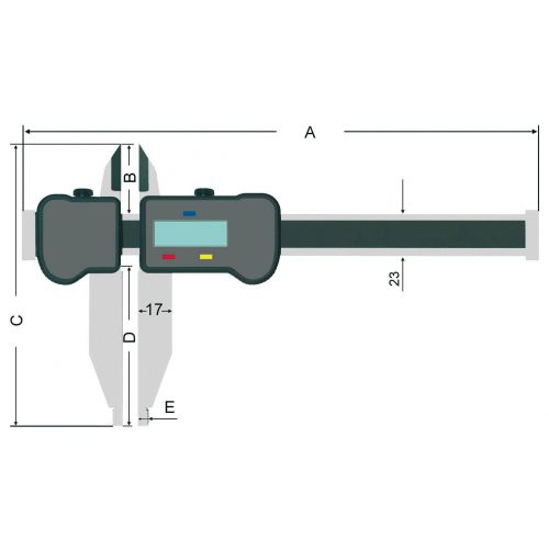 Calibre de taller digital con bocas móviles e intercambiables