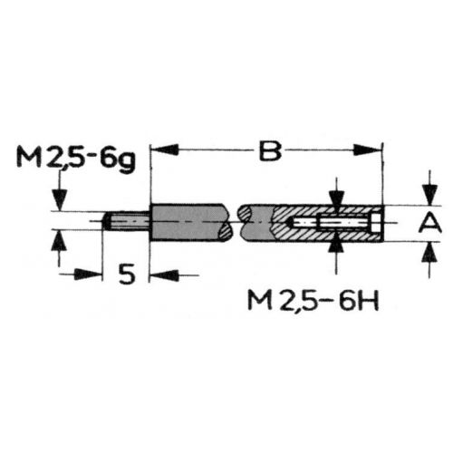 Alargos para comparadores analógicos y digitales Largo 30 mm